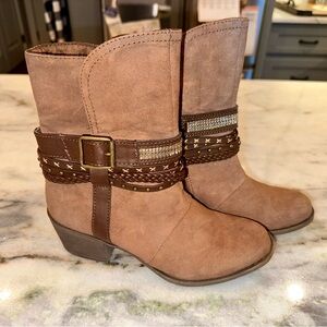 Sugar Brown Western Strappy Boots - Size‎ 7.5